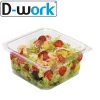 240 Barquettes à Salade Carrées 1500 ml à Couvercle Attenant 188x188xH.70mm en PET Empilables, Hermétiques, s - D-Work