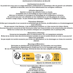 300 Barquettes Micro-ondables 1000 ml à Couvercle Attenant (185 x 135 x H. 84 mm) en PP Pratiques et Résistantes - D-Work