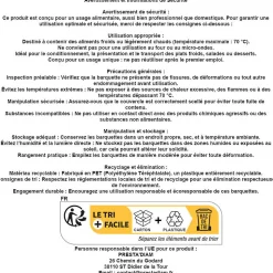 50 Barquettes Ronde 750 ml Alimentaire PET avec Couvercle Attaché - Transparente, Usage Froid, Diamètre172 x H94 mm - D-