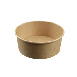 300 Boîtes à Salade Rondes 1000 ml D.150 x Ht.75 mm en Kraft (Sans Couvercle) - D-Work