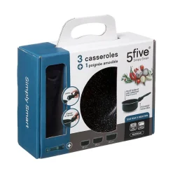 3 casseroles Aluminium poignée amovible 16/18/20cm - 5Five