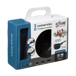 3 casseroles Aluminium poignée amovible 16/18/20cm - 5Five