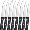 8 couteaux à steak en acier inoxydable