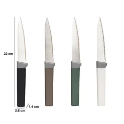 4 couteaux à steak manche antidérapant - Multicolore- 5five
