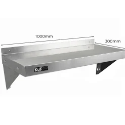 2 Etagères Murales en Inox KuKoo de 100cm x 30cm