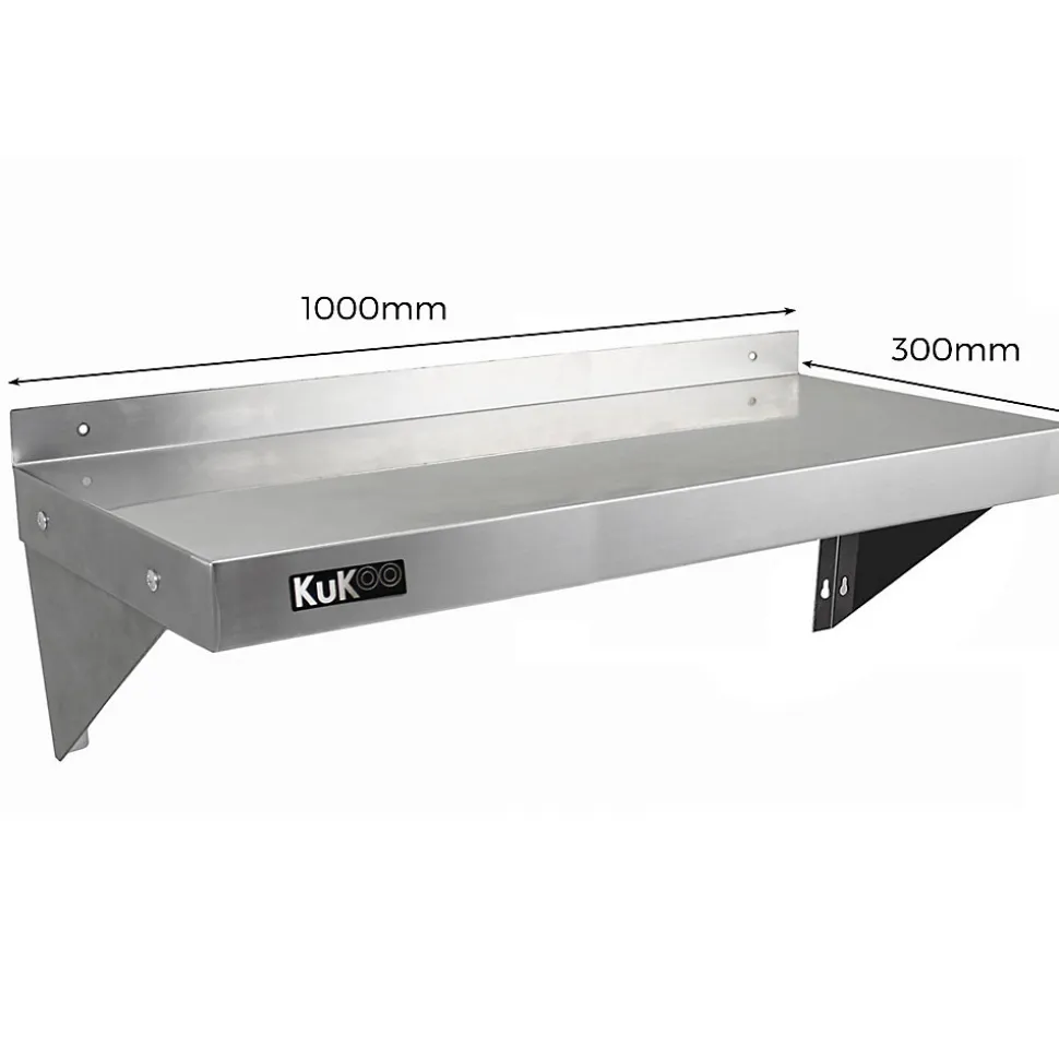 2 Etagères Murales en Inox KuKoo de 100cm x 30cm