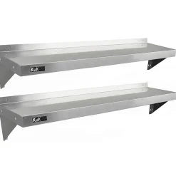 2 Etagères Murales en Inox KuKoo de 140cm x 30cm