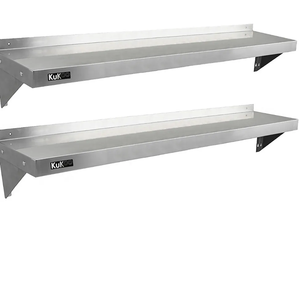 2 Etagères Murales en Inox KuKoo de 150cm x 30cm