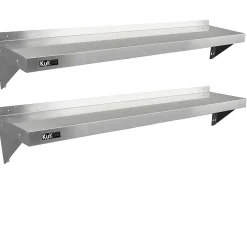 2 Etagères Murales en Inox KuKoo de 150cm x 30cm