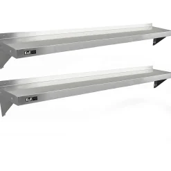 2 Etagères Murales en Inox KuKoo de 194cm x 30cm