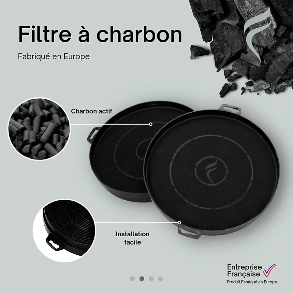2 Filtres à Charbon pour Hotte Cooke & Lewis - 815001 - Diamètre : 210 mm