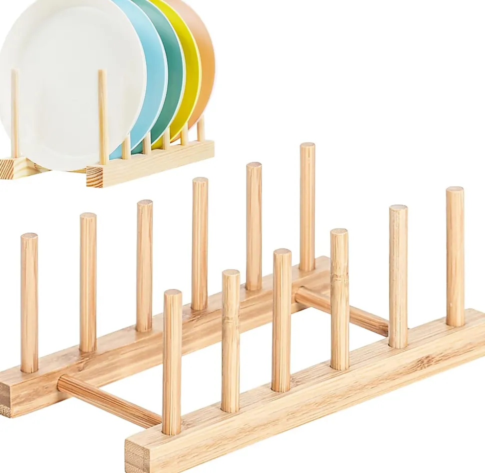 2 Égoutoire Vaisselle en Bois marron