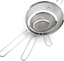 3 Passoires Alimentaire En Acier Inoxydable gris