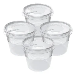 4 Petites Boîtes rondes pour frigo et congélateur