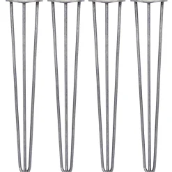 4 Pieds de Table en Epingle à Cheveux - 71cm - 3 Tiges - 12mm