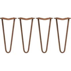 4 Pieds de Table en Epingle à Cheveux - 30,5cm- 2 Tiges - 12mm - Cuivre