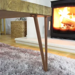 4 Pieds de Table en Epingle à Cheveux - 30,5cm- 2 Tiges - 12mm - Cuivre