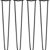 4 Pieds de Table en Épingle à Cheveux 71cm 2 Tiges 10mm Fini Noir
