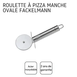 6 Planches à pizza et tarte flambée en bois 30 cm et Roulette à pizza en inox Fackelmann