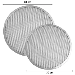2 Plaques à pizza perforées en alu pour cuisson au four 30 et 33 cm FM Professional
