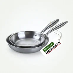 2 poêles 24 cm et 28 cm inox 18/10 Triply Fackelmann Vita3