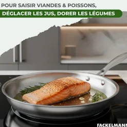 2 poêles 24 cm et 28 cm inox 18/10 Triply Fackelmann Vita3