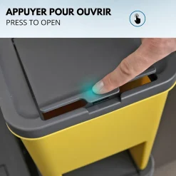 3 poubelle tri Sélectif BERGEN vert bleu jaune 3x20L