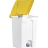 3 Poubelles à tri à pédale 45 litres pour Sac 120 litres - Blanc