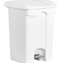 3 Poubelles à tri à pédale 45 litres pour Sac 120 litres - Blanc