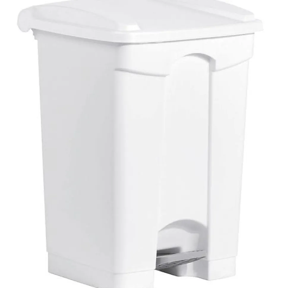 3 Poubelles à tri à pédale 45 litres pour Sac 120 litres - Blanc