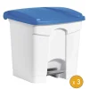 3 Poubelles à tri à pédale pour Sac 120 litres - Bleu