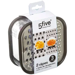 2 râpes inox avec boîte de récupération - 5Five
