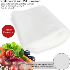 50 sacs sous vide 28 x 40 cm Proficook pour PC-VK 1015/1080/1133/1134/1146