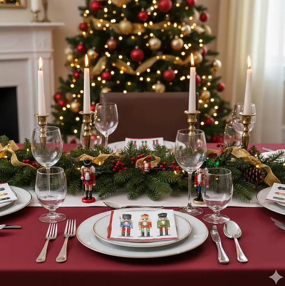 20 serviettes en papier 33 x 33 cm Casse noisette