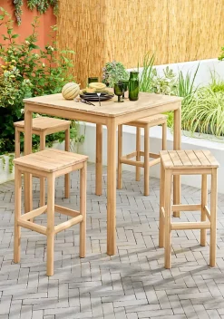 2 tabourets de bar en bois d'acacia L.35,6 x H.70 cm, GoodHome Riveo