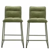 2 tabourets de bar en tissu vert kaki, Deko & Co