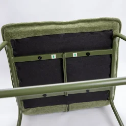 2 tabourets de bar en tissu vert kaki, Deko & Co