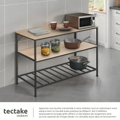 2 Étagères de cuisine Style industriel grillagées Bois clair