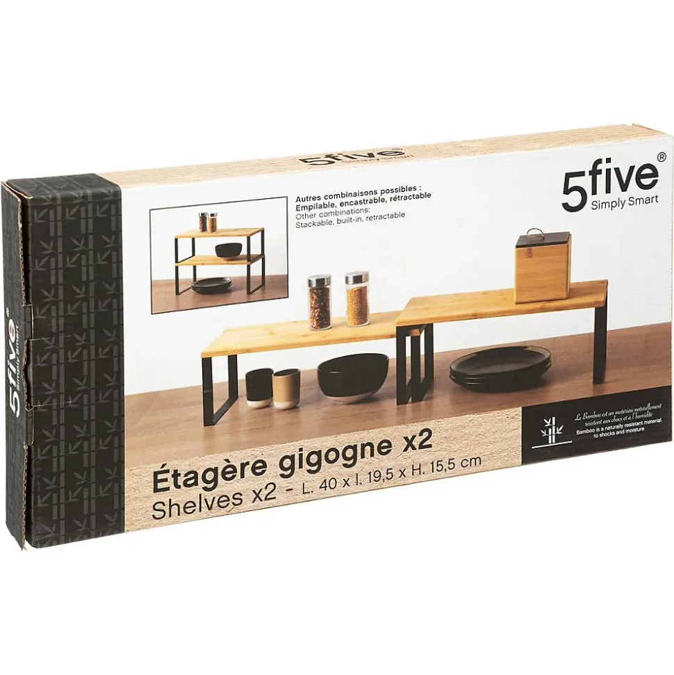 2 étagères gigognes en bambou Nera - 5Five