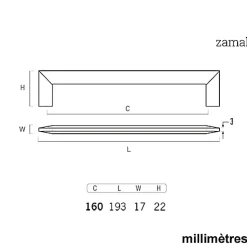 6 Un. poignées de meuble en 160MM inox mat cuisine porte tiroir armoire