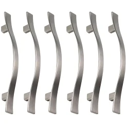 6 Un. poignées de meuble en nickel brossé de - entraxe 96MM