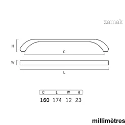 6 Un. poignées de meuble en 160MM inox mat cuisine porte tiroir armoire