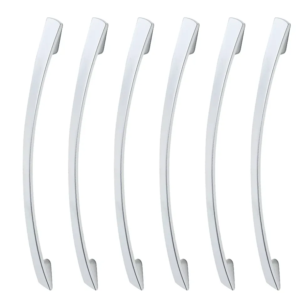 6 Un. poignées de meuble en zamak chromé mat pour tous les types et armoire - entraxe 160MM