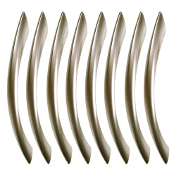 8 Un. poignées de meuble en zamak nickel mat pour tous les types et armoire - entraxe 128MM