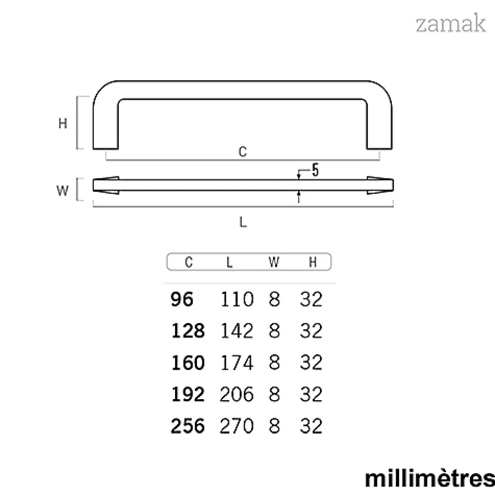 6 Un. poignées de meuble en 160MM inox mat cuisine porte tiroir armoire