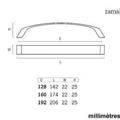 6 Un. poignées de meuble en 160MM inox mat cuisine porte tiroir armoire