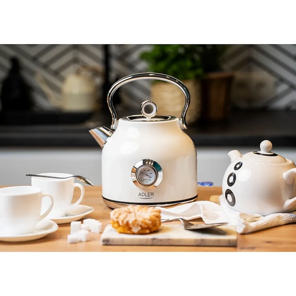 Adler AD 1346 Bouilloire électrique blanc avec thermomètre 1,7L STRIX