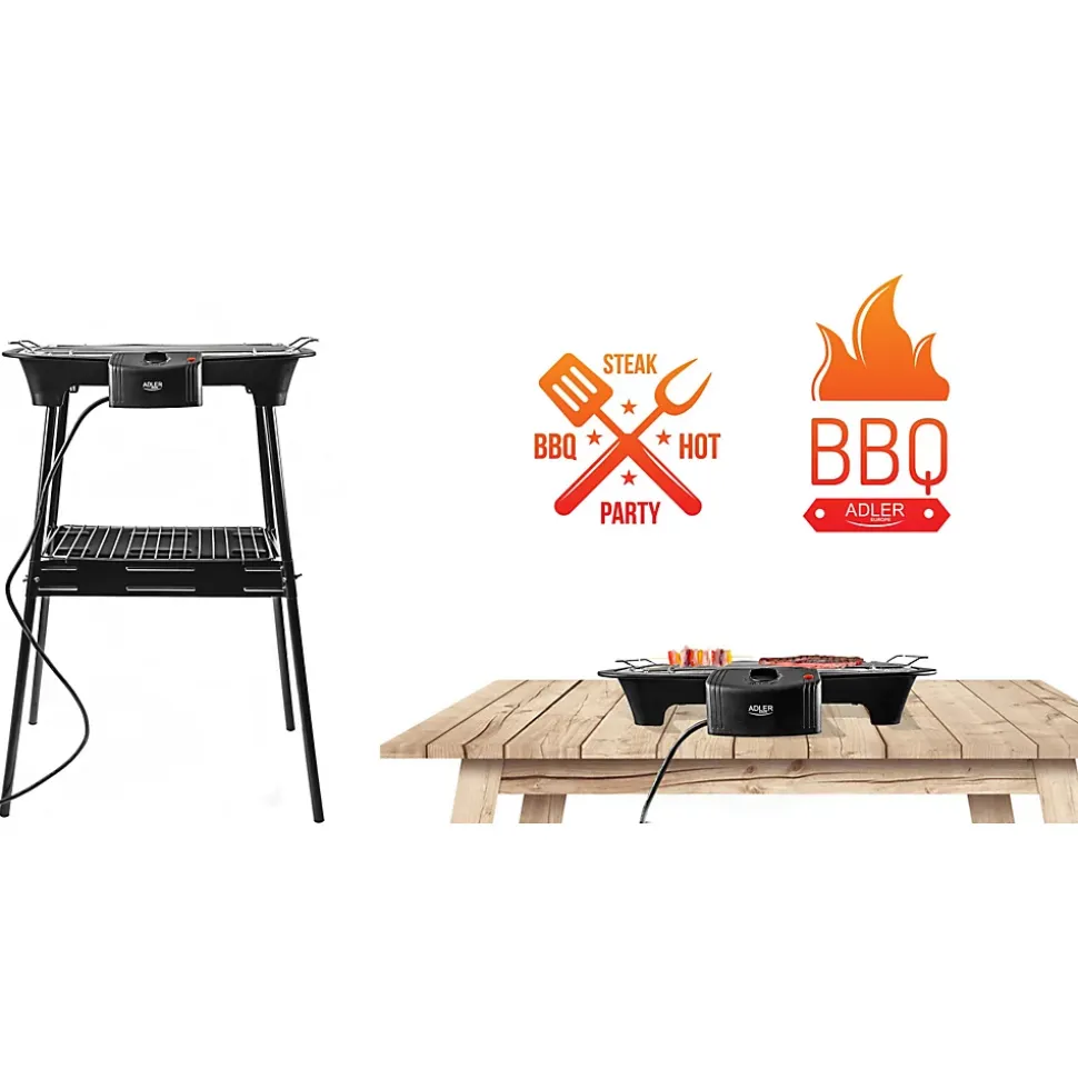 Adler AD 6602 Grill électrique-Barbecue avec chauffage amovible - 2000W