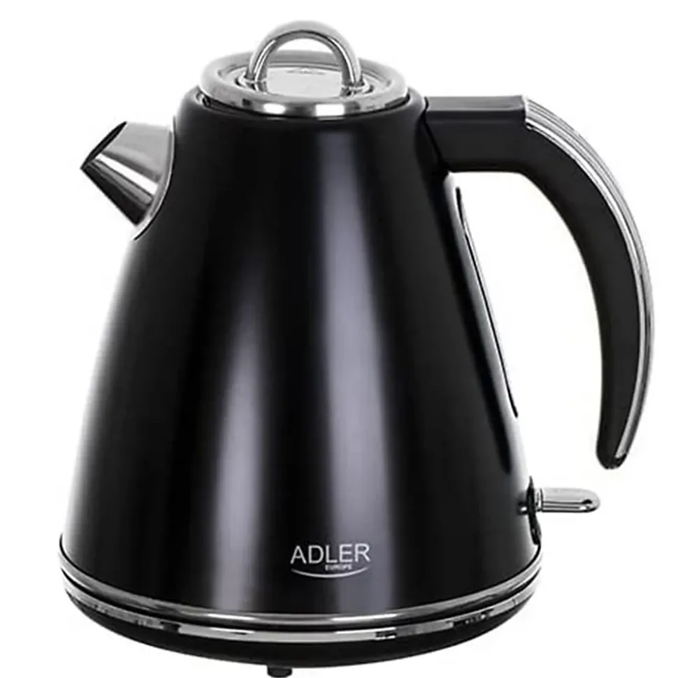 Adler AD 1343B Bouilloire électrique en métal 1,5 litres Système de contrôle de sécurité, Puissance max. 2200W, Noir