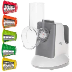 ADLER EUROPE AD4815 Hachoir électrique à légumes, râpe à 5 pointes y compris râpe, puissance 150 W
